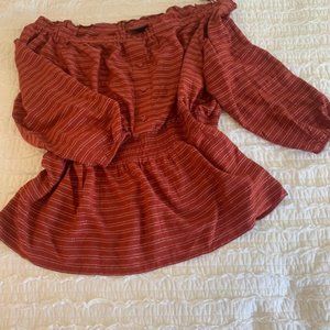 Fall Inspired Off the Shoulder Peasant Blouse